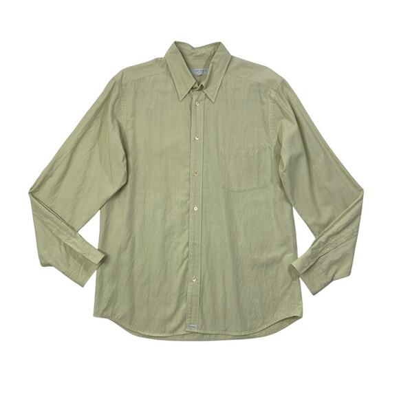 Vintage Ted Baker Shirt Mens 4 Honey Dew Green Water Blue Pin Check Long Sleeve - Picture 1 of 10